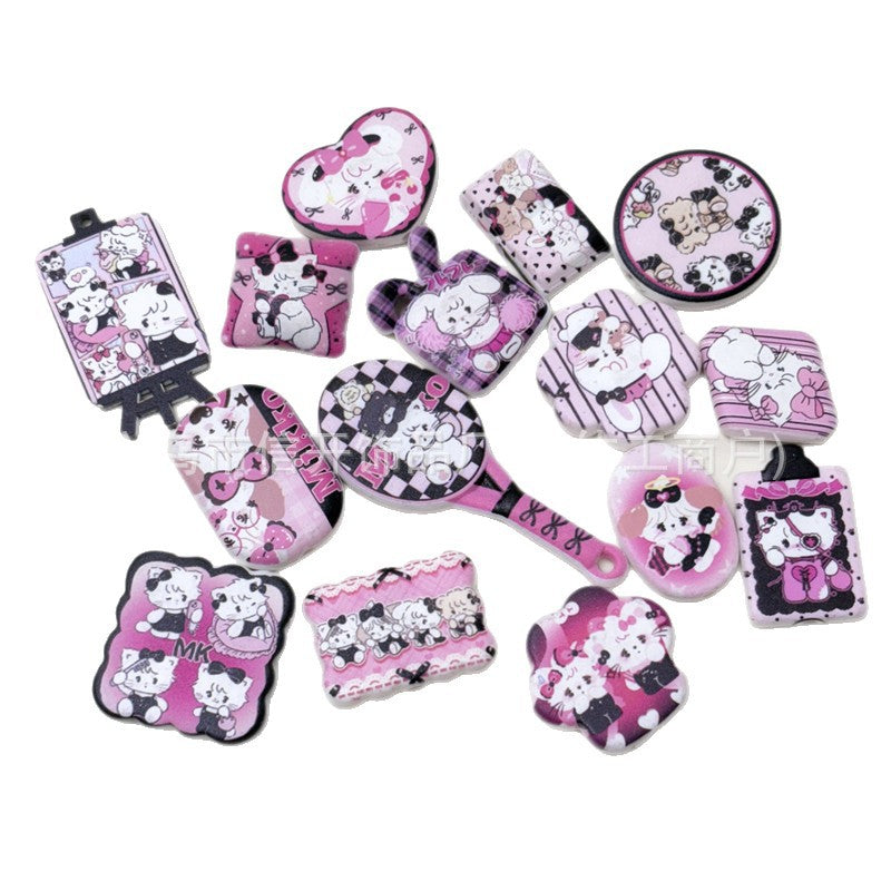 Wholesale 100pcs/pack Through hole puppy print irregular beaded pen accessories OLY Exclusive